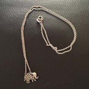 Sterling Silver 16 inch Elephant Pendant Necklace